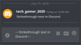 Durchgestrichener Discord-Text |  Discord Textformatierungshandbuch